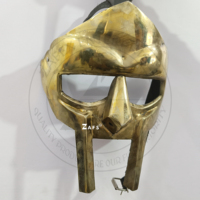 Masque de gladiateur doré de haute qualité en acier doux, casque de méchant fou, masque de visage de guerrier viking médiéval pour événements de cosplay
