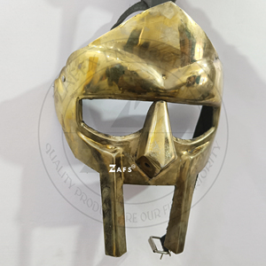 Masque de gladiateur doré de haute qualité en acier doux, casque de méchant fou, masque de visage de guerrier viking médiéval pour événements de cosplay - Product Image 2
