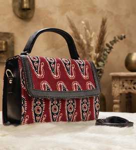 Fashion Blue Geometric Canvas Shoulder Bag Set Chains Two <b>Straps</b> Textured Handle Matching Pouch Daily Travel Polyester Lining - Product Image 2