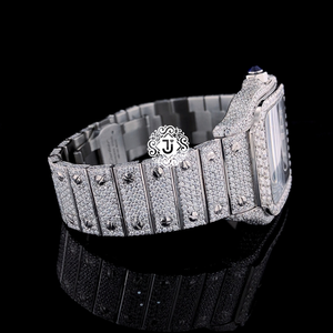 Reloj de Pulsera de Lujo con Diamantes Verdes Analógicos de Excelente Calidad para Hombre y Mujer, Caja y Correa de Acero Inoxidable, Disponible para Exportación - Product Image 5