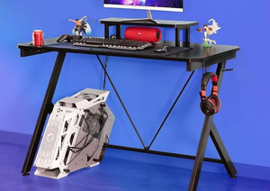 Bureau de jeu et de travail à domicile en forme de K avec structure métallique, table d'ordinateur pour jeux, bureau d'e-sport pour chambre de <span class=keywords><strong>gamer</strong></span> - Product Image 2
