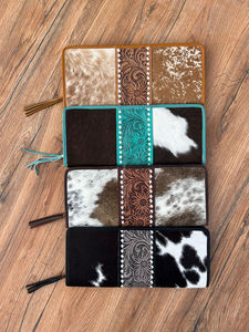 Main usiné et cheveux sur la mallette à bijoux en cuir de vachette/organisateur Western en cuir véritable Floral gland Portable voyage bijoux mallette de rangement - Product Image 3