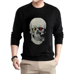 Sudadera Casual de Cuello Redondo para Hombre, Mezcla de Algodón Premium, con Pedrería - Product Image 1
