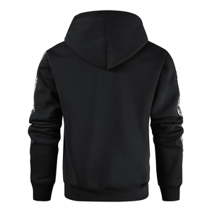 Sudadera con Capucha de Camuflaje Negra para Hombre, Sudadera de Forro Polar, Corte Regular, con Bolsillo, Ropa Informal para Exteriores, Estilo Otoñal - Product Image 3