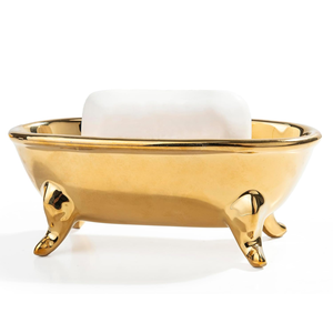 Porte-savon en métal poli doré pour salle de bain et douche, plateau de rangement pour savon finition or - Product Image 3