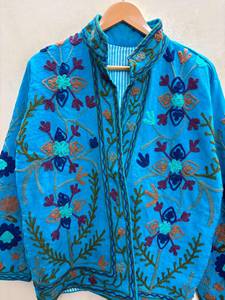 Embroidered Suzani <b>Kimono</b> Jacket Handmade TNT Short Coat Uzbek Bohemian <b>Vintage</b> Jacket Ethnic Winter Outerwear - Product Image 4