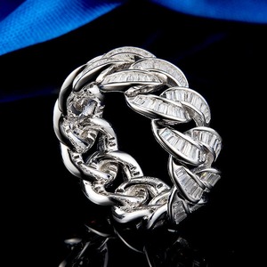 Stylish Gold Silver Hip Hop Moissanite Diamond <b>Ring</b> Fashion <b>Statement</b> Jewelry for Music Videos and Dance Performances - Product Image 2
