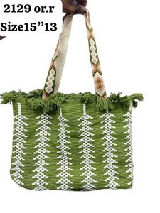 Lady's Stylish Handbag with <b>Laptop</b> <b>Bag</b> Single Partition Inside Pocket Jute Fabric Model No. 2129 Size 17\" X 12\" X 7\" Girls - Product Image 4