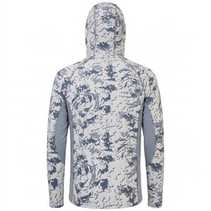 Camisa de pesca unisex con capucha y estampado de camuflaje, manga larga, con protección anti-UV UPF 50, para adultos. - Product Image 6