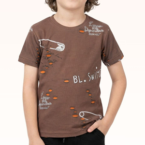 Camisetas de Verano para Niños, Informales, de Algodón Tejido, Etiquetas Personalizadas, Manga Corta, Estampados de Alta Calidad, Cuello Redondo - Product Image 4