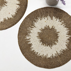 Manteles Individuales Resistentes con Cuentas, Estilo Indio, Hechos a Mano, Redondos, para Mesa de Comedor, Bodas y Fiestas, Bordados - Product Image 6