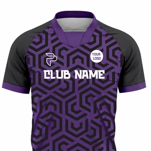 Men's Purple Geometric Soccer Jersey Short Sleeve Sublimated Print Quick Dry Football Uniform Adult Regular Fit By Prime <b>Power</b> - Product Image 4