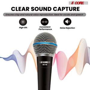 Micrófono Dinámico Profesional de 5 Núcleos para Karaoke, Micrófono con Cable XLR para Escenario y Estudio - Product Image 3