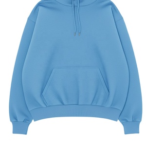 Sudadera con Capucha Oversize Unisex Azul Sólido de Poliéster Tejido Casual de Invierno con Bolsillos Ajuste Regular Antipilling - Product Image 5