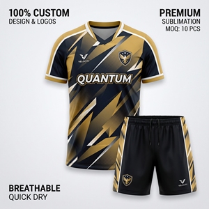 Ensemble de maillots de football de qualité supérieure, uniforme d'équipe personnalisé, maillot de football respirant, impression par sublimation numérique, tenue d'entraînement et de match, 100% coton - Product Image 3