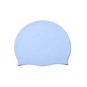 Gorro de natación de silicona de color puro, ajuste elástico unisex, color blanco - Product Image 2