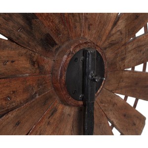 Support de roue tournante en bois vintage pour chakra, avec bande métallique intégrée, pour console décorative, buffet ou présentoir de salon et chambre - Product Image 4