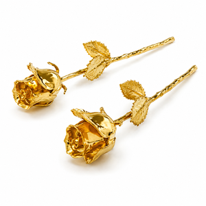 ดอกกุหลาบทองคำแท้ 24K ขายส่ง ดอกกุหลาบจริงเคลือบทองคำ 24K ก้านยาว ดอกไม้สีทองอมตะ สำหรับวันวาเลนไทน์และวันแม่ - Product Image 1