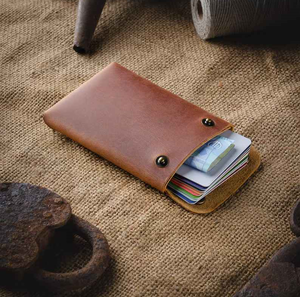 Portefeuille en cuir véritable unisexe, design pliable simple, logo personnalisable, luxe - Product Image 3