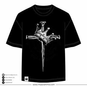 เสื้อยืดแขนสั้นพิมพ์ลายมงกุฎและดาบสีดำสำหรับผู้ชาย คอกลม ทรงลำลอง ผ้าฝ้าย สำหรับทุกเพศ - Product Image 5