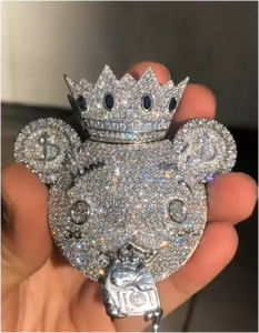 Pendentif pour homme en argent 925 avec diamant Moissanite, breloque lettre Hip Hop personnalisée, personnage 3D, breloques et pendentifs Moissanite style dessin animé glacé - Product Image 6