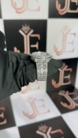 50 CT Moissanit Ronda Viktorianische Luxus-Geschäftsmode-Uhr für Herren und Damen Edelstahlgehäuse Analoganzeige Wasserdicht