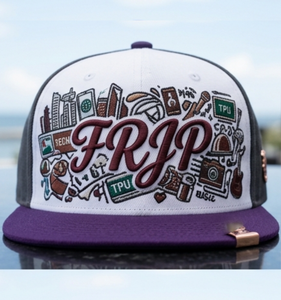หมวกแก๊ปแบบ Snapback 6 แผง ปรับขนาดได้ ผ้าแคนวาส 6 แผง สำหรับทุกเพศ สวมใส่สบายๆ สไตล์เบสบอล สีม่วงขาว ดีไซน์แผงด้านหน้า - Product Image 1