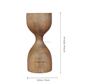 Venta al por mayor de madera de diseño personalizado decoración del hogar mango de madera hecho a mano portavelas de madera soporte para decoración del hogar candelita decorativa - Product Image 3