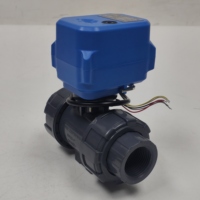 Katup Bola Motorized UPVC 1/2 inci - Katup Bola Plastik Elektrik dengan Port Penuh, 3 Kabel 2 Kontrol, AC230V, Normal Tertutup