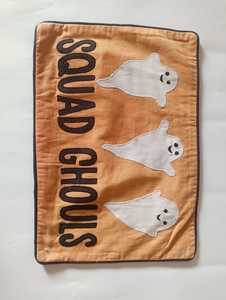 Squad Ghouls Embroidered Ghost <b>Cushion</b> <b>Cover</b> Orange Rectangle Home Decor Cute Cartoon Applique Design - Product Image 1