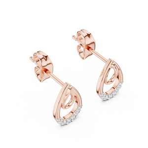 Juego de diamantes cultivados en laboratorio clásicos engastados en oro rosa macizo de 18 quilates para compromiso, boda, fiesta, regalo de San Valentín, uso diario - Product Image 2