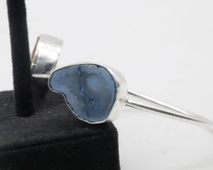 Druzy <b>Cuff</b> Bangles with German <b>Silver</b>, Adjustable Druzy Stone Open <b>Cuff</b> <b>Bracelet</b>, Fashion Gemstone Bangle Jewelry for Women - Product Image 3