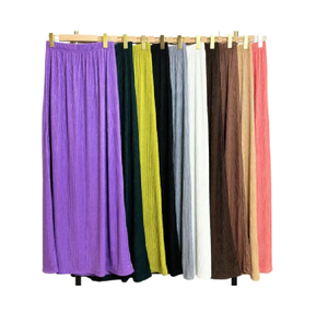 Korean Style 100% Polyester Casual Crepe <b>Skirt</b> Solid Plain Dyed Polycotton Women's Wear Fit 110KG Nonwoven Weaving Method - Product Image 2