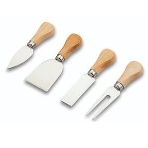 Juego de cubiertos de diseño moderno, herramienta para cortar queso, hecho a mano en India, mango de madera, juego de cubiertos niquelados, venta al por mayor - Product Image 1
