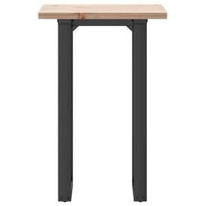 Tavolo da pranzo con struttura a O in legno massello di pino e acciaio 19,7"x19,7"x29,7" - Product Image 4