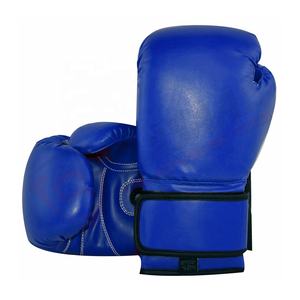 Poinçonnage en cuir PU respirant de couleur bleue-Entraînement de boxe sparring-Mitaines de combat-Gants d'arts martiaux 10oz 16oz - Product Image 1