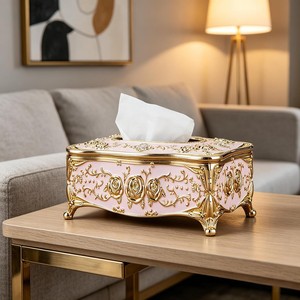 Boîte à mouchoirs sculptée en bois de rose artisanale - Vente en gros depuis l'Inde - Product Image 2