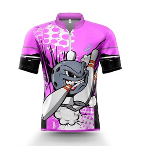Custom Featuring Vibrant Designs Men's Bowling Jersey Shirt Wholesale 100% Polyester Zipper Sublimation <b>Dart</b> Shirt for Men's - Product Image 6