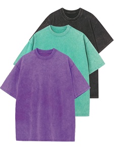 Camiseta Oversize de Algodón Pesado con Lavado Ácido, Estilo Urbano Vintage, Personalizable con Impresión, Bordado y Marca Privada - Product Image 1