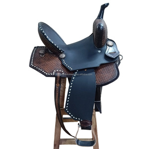Selle de cheval de course Western Barrel exclusive de haute qualité en cuir véritable avec selle respirante confortable incurvée à la main - Product Image 6