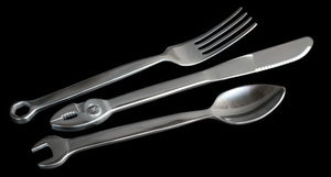 Juego de Cubiertos Modernos de Acero Inoxidable con Acabado Espejo, Aptos para Lavavajillas, Cuchillo, Tenedor y Cuchara Plateados para el Hogar - Product Image 2