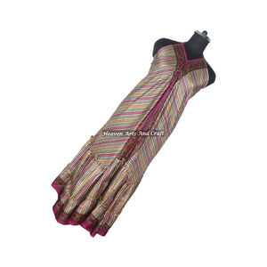 Nouvelle robe de plage bohème ethnique indienne vintage en soie sans manches, robe maxi Ibiza, robe de soirée tropicale longue jusqu'au sol - Product Image 1