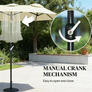 Ombrellone da Giardino Solare Bianco Crema per Esterni e Parasole - Product Image 3