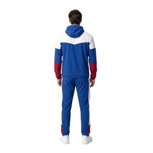 Royal Blue <b>White</b> Red <b>Men's</b> Polyester Spandex Tracksuit Panel Zip Jacket <b>Jogger</b> Custom Training Sportswear Set - Product Image 2