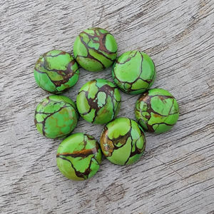 Cabujón Calibrado Redondo de Turquesa Verde Cobre de Calidad AAA+ para Joyería, Tamaños Personalizados Disponibles - Product Image 2