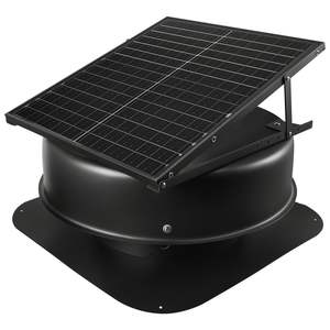 Ventilateur d'évacuation solaire intelligent 50W pour toit grenier 3000 CFM Débit d'air Télécommande Arrêt automatique Refroidissement Déshumidification - Product Image 1