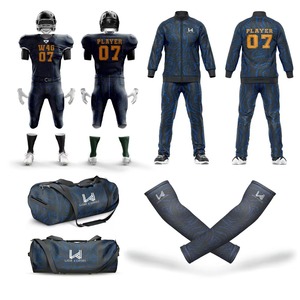 Uniformes de football américain respirants à manches courtes, conception et personnalisation gratuites, impression numérique, impression par transfert thermique - Product Image 1