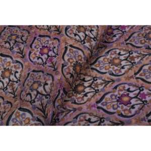Tela de Damasco Floral 100% Seda - Bordado Morado Sólido de 44 Pulgadas de Ancho por Yarda - Product Image 2