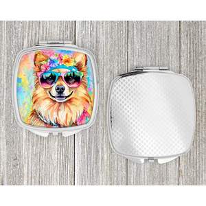 Pommeranian Hippie Dawg Compact Pliant Miroir De Maquillage Portable Décoratif Voyage Cadeau pour Femmes et Filles - Product Image 4