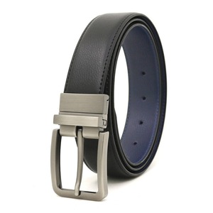 Ceinture pour homme en alliage avec boucle à ardillon, double face, personnalisable, en cuir véritable, écologique, respirante, légère, largeur 3,5 cm - Product Image 6